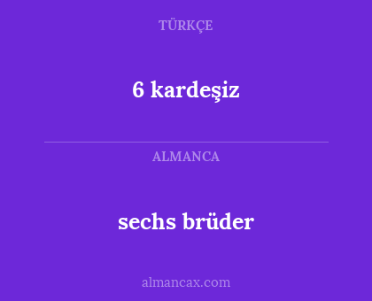 6 kardeşiz - sechs brüder