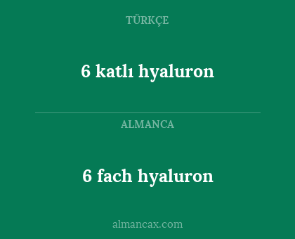 6 fach hyaluron - 6 katlı hyaluron