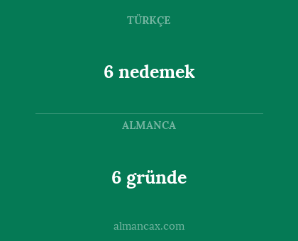 6 gründe - 6 nedemek