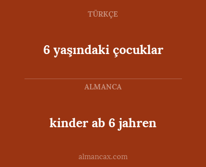6 yaşındaki çocuklar - kinder ab 6 jahren