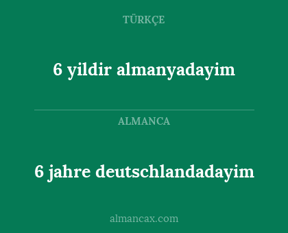 6 yildir almanyadayim - 6 jahre deutschlandadayim