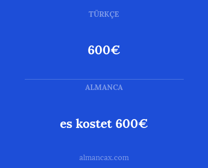 600€ - es kostet 600€