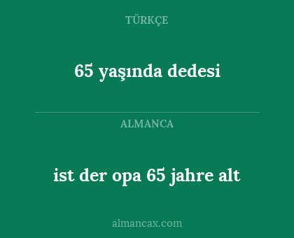 65 yaşında dedesi - ist der opa 65 jahre alt