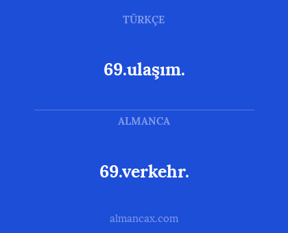 69.verkehr. - 69.ulaşım.