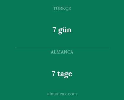 7 gün - 7 tage