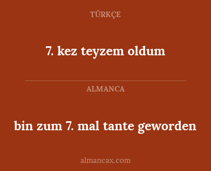 bin zum 7. mal tante geworden - 7. kez teyzem oldum