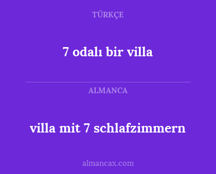7 odalı bir villa - villa mit 7 schlafzimmern