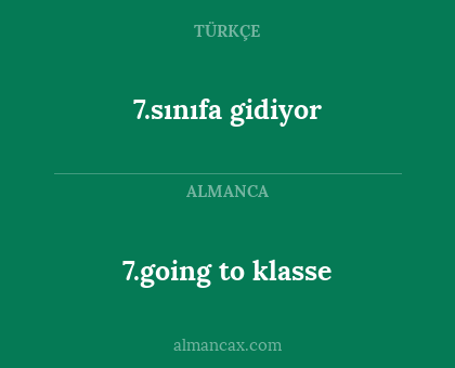 7.sınıfa gidiyor - 7.going to klasse