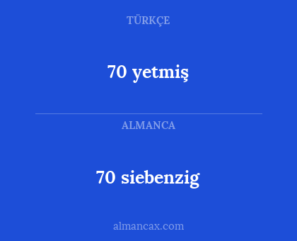 70 yetmiş - 70 siebenzig