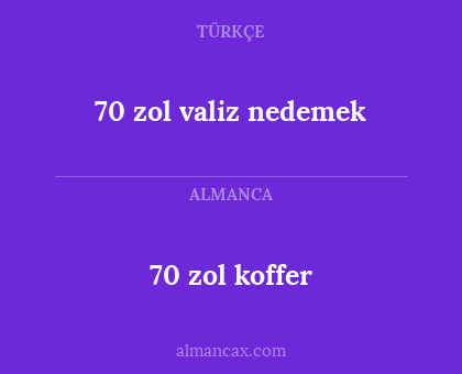 70 zol valiz nedemek - 70 zol koffer