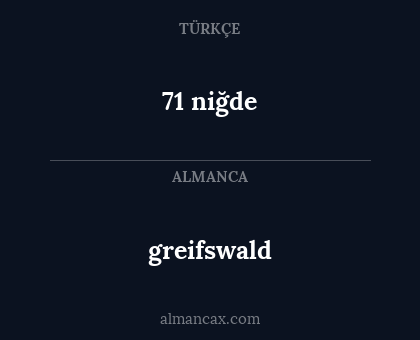 greifswald - 71 niğde