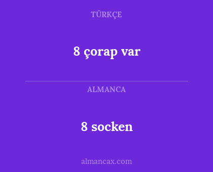 8 socken - 8 çorap var