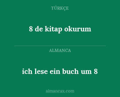 ich lese ein buch um 8 - 8 de kitap okurum