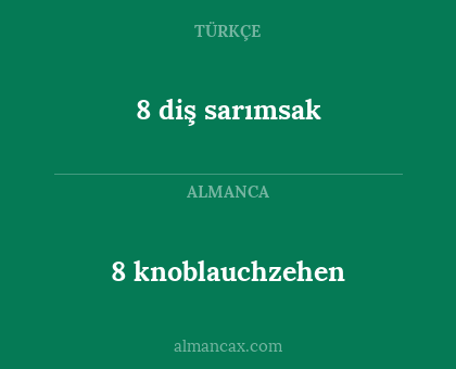 8 knoblauchzehen - 8 diş sarımsak