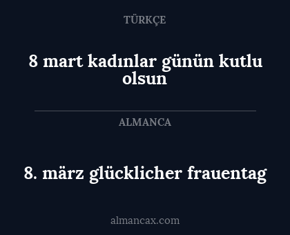 8. märz glücklicher frauentag - 8 mart kadınlar günün kutlu olsun