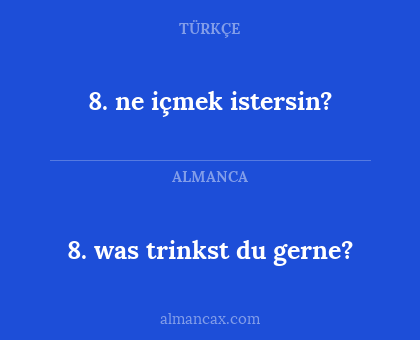 8.	was trinkst du gerne? - 8. ne içmek istersin?