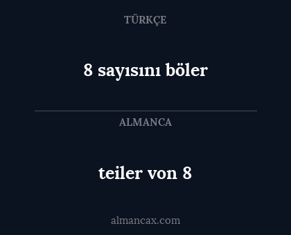 teiler von 8 - 8 sayısını böler