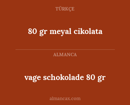 vage schokolade 80 gr - 80 gr meyal cikolata