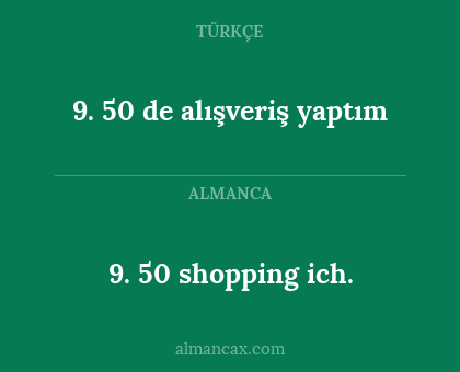 9. 50 de alışveriş yaptım - 9. 50 shopping ich.