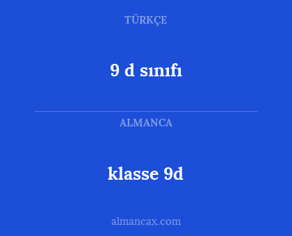 klasse 9d - 9 d sınıfı