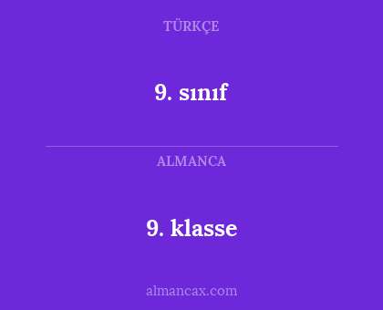 9. sınıf - 9. klasse