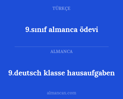 9.deutsch klasse hausaufgaben - 9.sınıf almanca ödevi