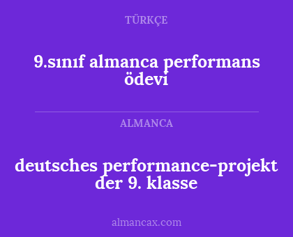 9.sınıf almanca performans ödevi - deutsches performance-projekt der 9. klasse