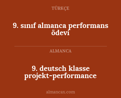 9. sınıf almanca performans ödevi - 9. deutsch klasse projekt-performance
