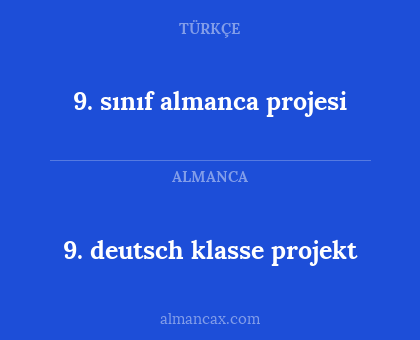 9. sınıf almanca projesi - 9. deutsch klasse projekt