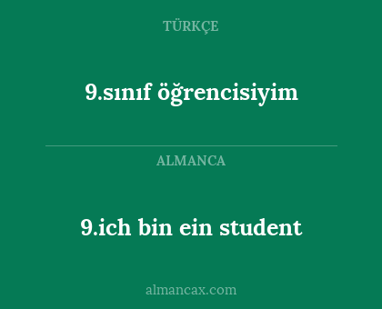 9.ich bin ein student - 9.sınıf öğrencisiyim