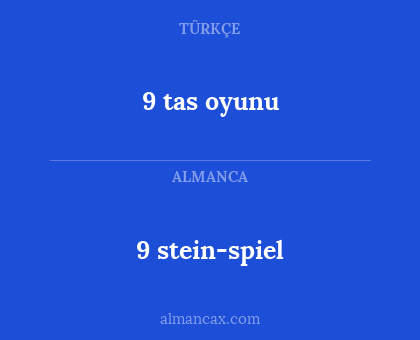 9 tas oyunu - 9 stein-spiel