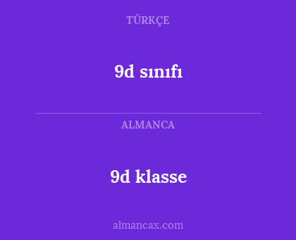 9d sınıfı - 9d klasse