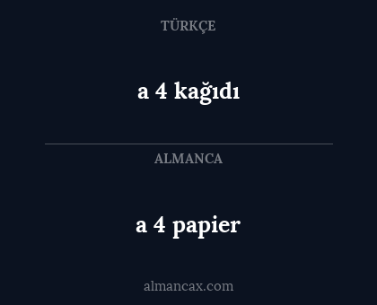 a 4 kağıdı - a 4 papier