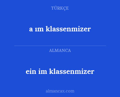 ein im klassenmizer - a ım klassenmizer