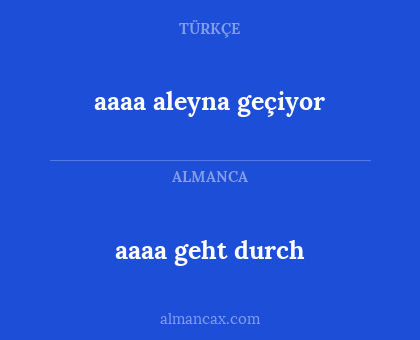 aaaa geht durch - aaaa aleyna geçiyor