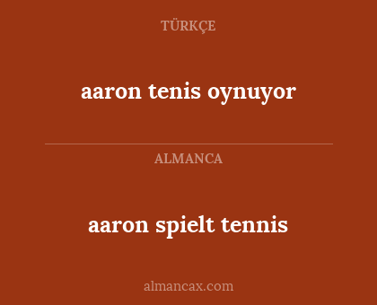 aaron spielt tennis - aaron tenis oynuyor