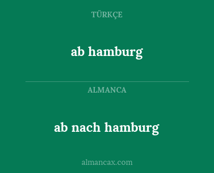 ab nach hamburg - ab hamburg