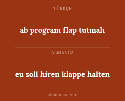 ab program flap tutmalı - eu soll hiren klappe halten