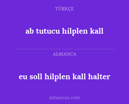 eu soll hilplen kall halter - ab tutucu hilplen kall