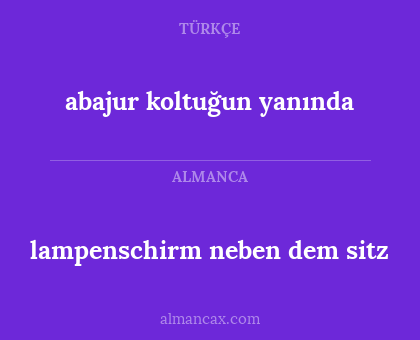 abajur koltuğun yanında - lampenschirm neben dem sitz