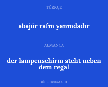 abajür rafın yanındadır - der lampenschirm steht neben dem regal