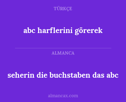 abc harflerini görerek - seherin die buchstaben das abc