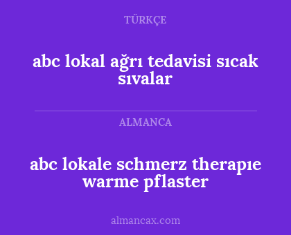 abc lokale schmerz therapıe warme pflaster - abc lokal ağrı tedavisi sıcak sıvalar