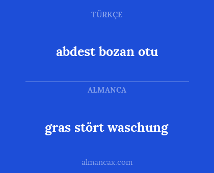 abdest bozan otu - gras stört waschung