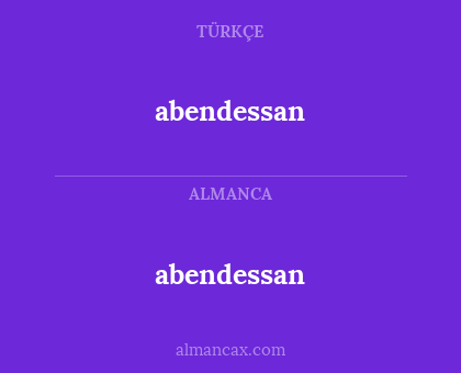 abendessan - abendessan