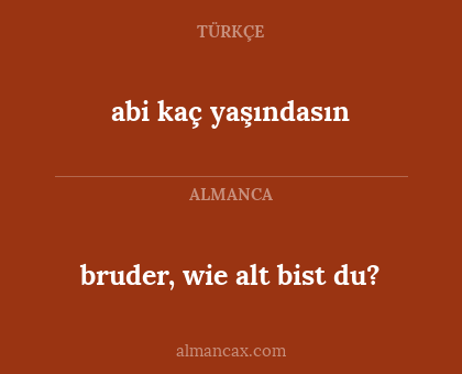 abi kaç yaşındasın - bruder, wie alt bist du?