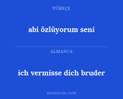 abi özlüyorum seni - ich vermisse dich bruder