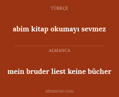 abim kitap okumayı sevmez - mein bruder liest keine bücher