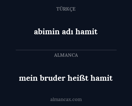 abimin adı hamit - mein bruder heißt hamit