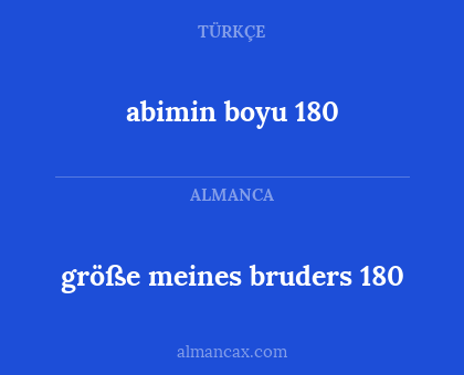 abimin boyu 180 - größe meines bruders 180